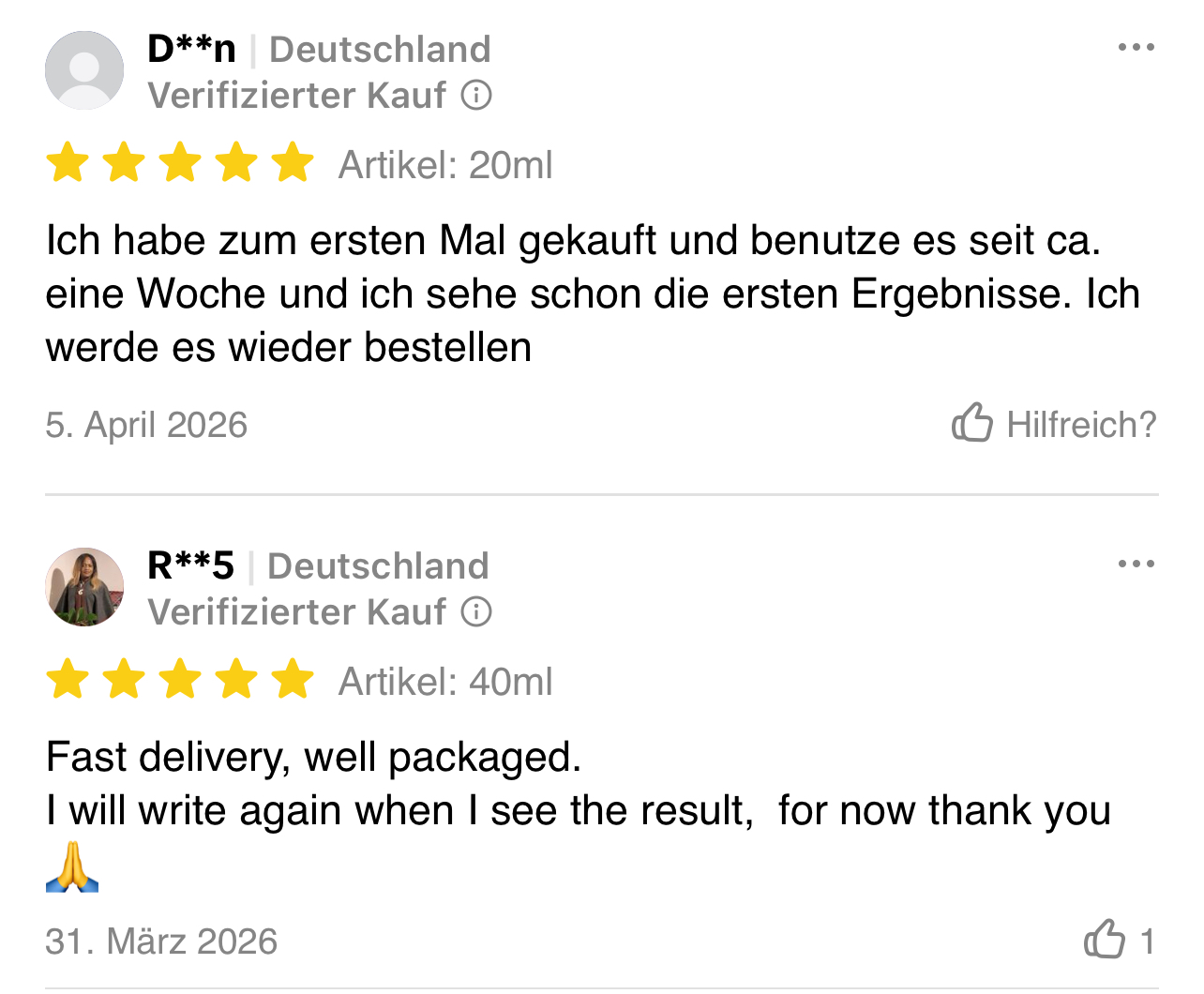 Verifizierte TikTok-Shop-Bewertung 3